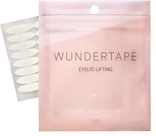 Strisce adesive per palpebra cadente WUNDERTAPE - Il invisible nastro adesivo solleva le palpebre cadenti senza chirurgia! adesivi per palbebra doppia (eyelid tape stickers) (L, 480 pz)