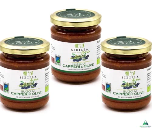 Sugo alle olive di Norcia, pomodori e capperi - sugo pronto per pasta e condimenti - 100% artigianale GLUTEN FREE - senza conservanti - 190g (3)