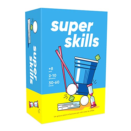 Super Skills - Gioco d Azione per Persone Competitive - Competi con i tuoi Amici in 120 Diverse Sfide - Puro Divertimento per una Serata in Famiglia o una Festa con Bambini, Adolescenti e Adulti