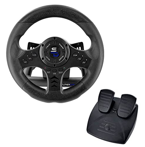 Superdrive - Sv450 Racing Wheel con Pedali, Shift & Vibration - Xbox X Series, Switch, PS4, Xbox One, PC (Programmabile Per Tutti I Giochi