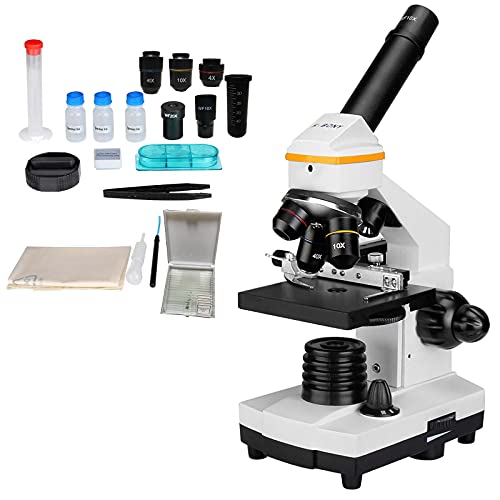 Svbony SV601 Microscopio per Bambini Adulti, 40x-1600x con Doppia Illuminazione a LED e Potenza, Microscopi Monoculari Composti, Kit Educativi di Scienze Biologiche per Studenti Principianti
