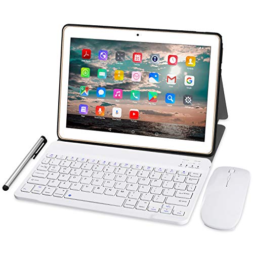Tablet 10 Pollici 4G LTE - TOSCIDO Octa Core 1.6GHz Tablet Android 10.0,4GB RAM,64GB ROM,Dual Sim,WiFi,Tastiera Wireless | Mouse | Cover per Tablet M863 e Altro Inclusa - D oro