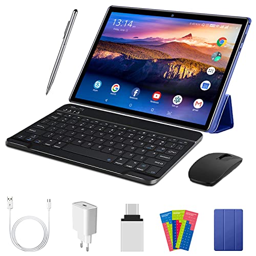 Tablet 10 Pollici Android 10.0, 4GB RAM + 64GB 128GB ROM con Schermo IPS HD Quad Core 1.6GHz Tablets 4G Dual LTE SIM con WIFI |8000mAh |Bluetooth |GPS |Type-C, Tablet in Offerta con Tastiera Mouse