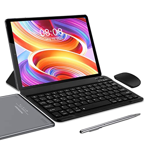 Tablet 10 Pollici Android 11, 5G WiFi Tablets, 4 GB RAM + 64 128 GB, ROM Espandibili, Dual WiFi Tablet PC, doppia Fotocamera, Bluetooth, OTG, Con tastiera, Custodia per Tablet e Altro-Type-C
