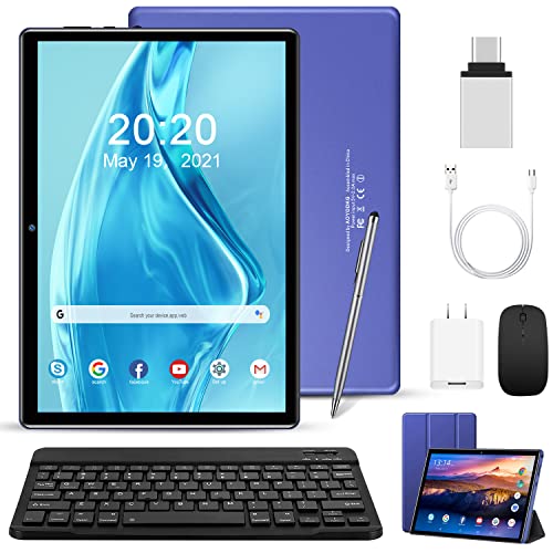 Tablet Cellulare in Offerta 10.1 Pollici,AOYODKG A22 4GB RAM 64GB ROM Fino a 128GB,Android 10.0 Tablet PC,4G,FHD 1280x800,8000mAh,5MP+8MP Fotocamera,Doppia SIM,Bluetooth,WIFI,GPS,Type-C (Blu)
