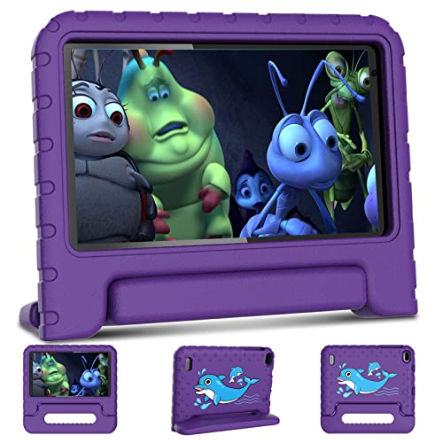 Tablet per bambini Tablet da 7 pollici quad-core 1.6GHz Aocwei Android 11 HD per bambini, 32GB (TF 128GB) | Wi-Fi | Doppia fotocamera | Controllo parentale | Custodia a prova di bambino, viola