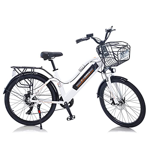 TAOCI - Bicicletta elettrica da donna, per adulti, per tutti i terreni, 26 , 36 V, batteria agli ioni di litio rimovibile a 7 marce, mountain bike per attività all aperto, viaggi allenamento