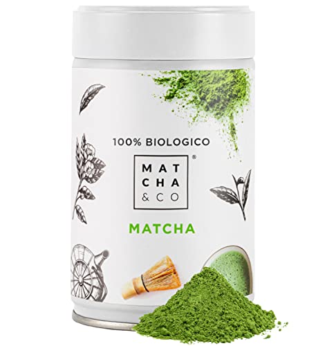 Tè Matcha 100 % biologico, 80g [qualità cerimoniale]. Tè verde biologico in polvere dal Giappone. Tè Matcha biologico. Tè verde Matcha 100 % naturale.