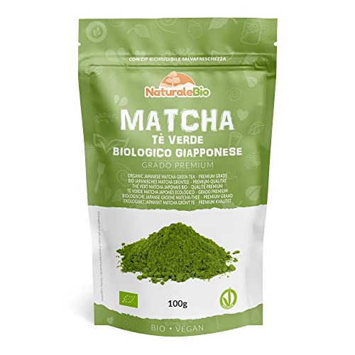 Tè Verde Matcha Biologico in Polvere - Grado Premium - da 100 gram...
