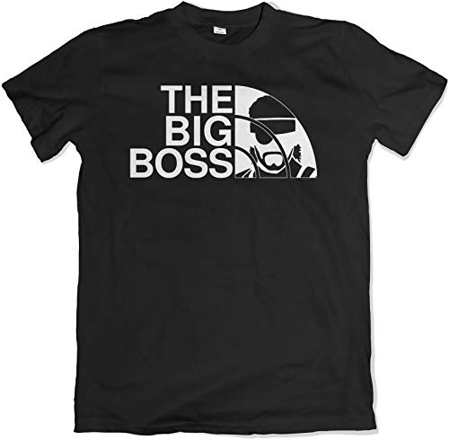 Teamzad The Big Boss Solid Parodia Gamer Gear T Shirt Nero 12-13 Anni