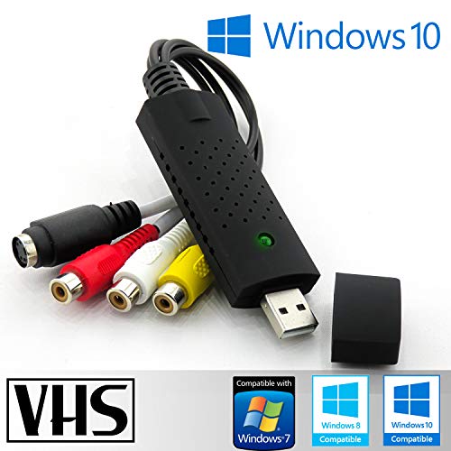 Tech Stor3 USB 2.0 Audio Video Grabber nuova versione 2022, compatibile con Windows 10-11 - Converte in formato digitale le Videocassette - Scheda di acquisizione Video USB