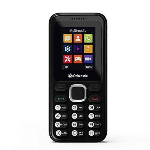 Telefono cellulare semplice sbloccato Oakcastle F100 Dual Sim Basic con torcia a LED, Bluetooth, giochi classici inclusi, Pay as you go, durata della batteria di 7 giorni
