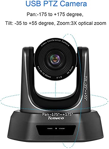 Tenveo Telecamera PC per Conferenze con 3X Zoom Ottico,Kit Videocon...