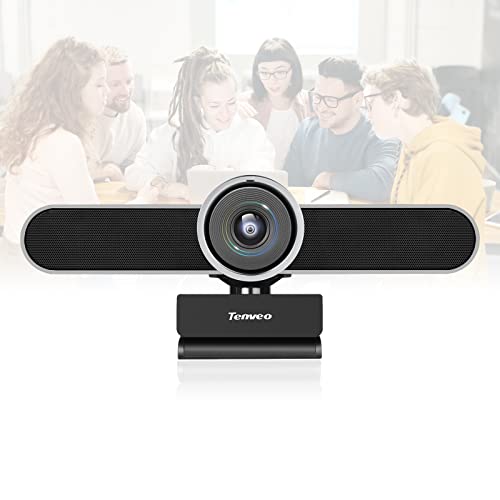 Tenveo VA4K 4K Ultra HD webcam con altoparlante e microfono, fotocamera grandangolare a 124 gradi per videoconferenze Skype Zoom e YouTube Twitch OBS live streaming