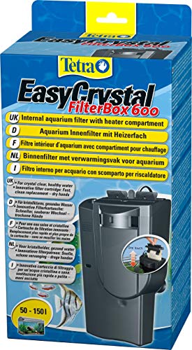 Tetra EasyCrystal FilterBox 600 Filtro Interno per Acquari con Scomparto per Il Termo Riscaldatore, per Un’Acqua Cristallina e Salubre, Utilizzabile in Acquari da 50 a 150 L