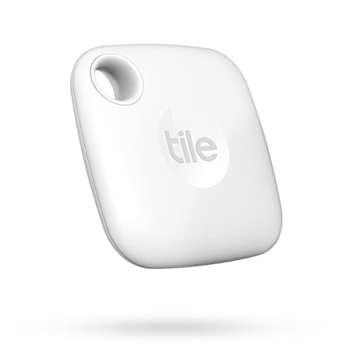 Tile Mate (2022) Bluetooth Trova oggetti, 1 Pezzo, Portata rilevamento 76 m, compatibile con Alexa e Google Home, iOS e Android, Trova chiavi, telecomandi e altro, Bianco