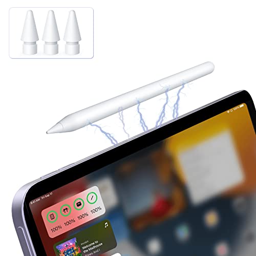 TiMOVO Stilo per iPad Penna Compatibile con Apple iPad Pro 12.9 (3 4 5 6a),Pro 11 (1 2 3 4a) iPad Air 5 4 3,iPad Mini 6 5,Apple Pencil Con Ricarica Magnetica Wireless & Rifiuto del Palmo, Bianco
