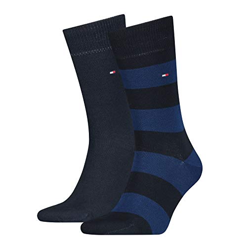 Tommy Hilfiger TH Men Rugby Sock 2p Calze, Blu (Blue 054), 39-42 (Pacco da 2) Uomo