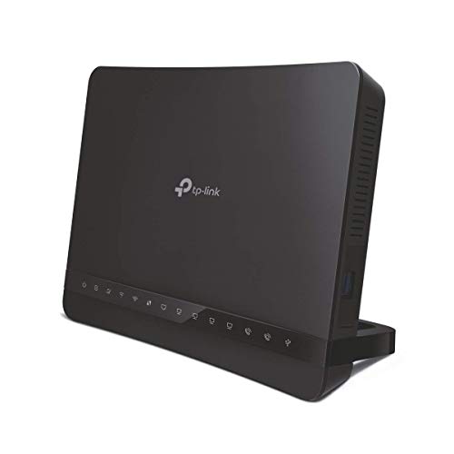 TP-Link Archer VR1210v Modem Router EVDSL fino a 300Mbps, Wi-Fi AC1200Mbps Dual Band, Telefonia Fissa e VoIP, 5 Porte Gigabit, Beamforming, MU-MIMO, Porta VDSL2, 2 porte FXS, Porta USB 3.0