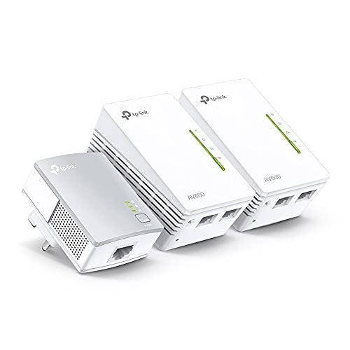 TP-Link WPA4220T Kit 2 Porte Powerline Adapter WiFi Starter Kit, Range Extender, Banda Larga WiFi Extender, WiFi Booster Hotspot, No configu