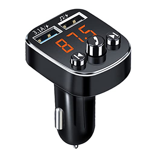 Trasmettitore FM Bluetooth 5.0 per Auto Radio Adattatori Vivavoce Car Kit MP3 Audio Lettore Caricabatterie Auto con 2 Porte USB Supporto U Disk TF Card (confezione in scatola)