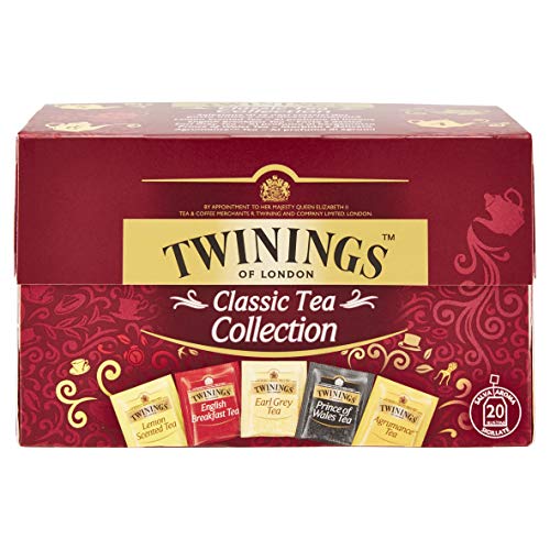 Twinings, Classic Tea Collection, Selezione di Cinque Varietà di Tè Neri, Ricette Originali con Ingredienti Naturali, Infusi e Tisane, Confezione da 160 Filtri