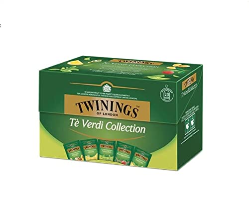 Twinings, Green Tea Collection, Selezione di Sei Varietà di Tè Verde, Ricette Originali con Ingredienti Naturali, Infusi e Tisane, Confezione da 160 Filtri
