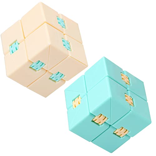 Umitive Infinity Cube Toy, Fidget Cube Antistress per Adulti e Bambini, Gadget Tecnologici Fidget Finger Giocattoli per ufficio, scuola, casa e feste, Blu e Giallo