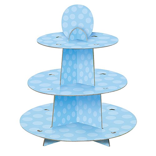 Unique Party 90399 - Alzata per Cupcake a Pois Blu per Baby Shower