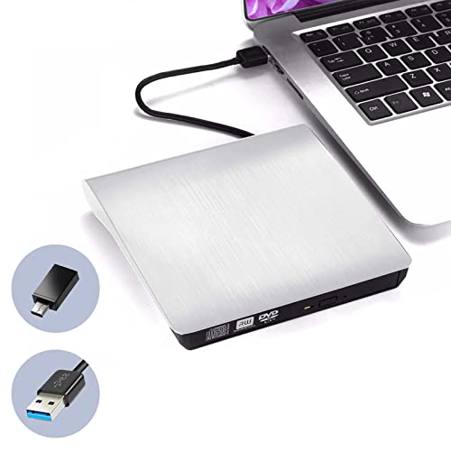 USB 3.0 Tipo-C Slim Esterno DVD RW CD Writer Masterizzatore Lettore Lettore di Unità Ottiche per PC Portatile Bianco