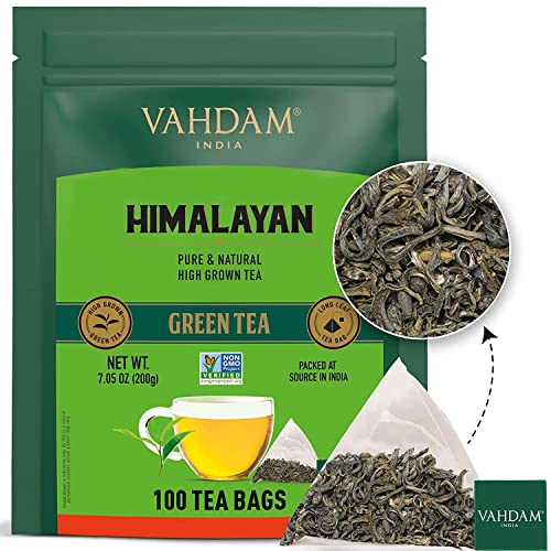 VAHDAM, Tè Verde in Foglie dell Himalaya (100 Bustine di Tè), 100...