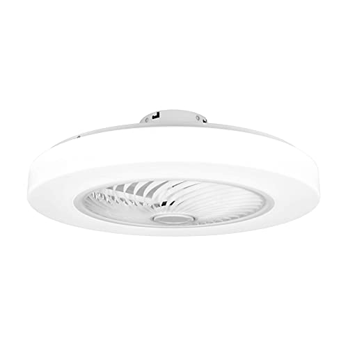 Ventilatore da soffitto Noaton 12058W Triton Bianco, con Illuminazione LED max 48 W Dimmerabile 3 temperature di colore, telecomando, timer, portata d aria fino a 50 m3 min, lampadario, diametro 58cm