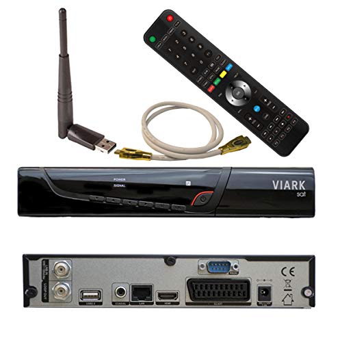 Viark - Ricevitore satellitare Full HD H.265 HEVC DVB-S2 IPTV 1080p con WLAN Stick e Cavo HDMI ad Alta velocità