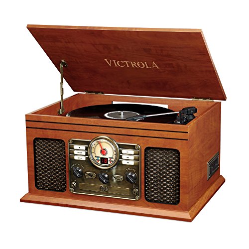Victrola Classic Vynil Music Centre 6-in-1, Bluetooth, Lettore CD e cassette, Radio FM - Mogano