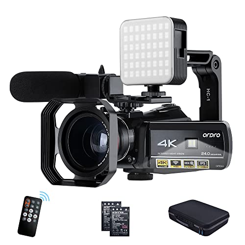 Videocamera ORDRO 4K Videocamera Full HD 1080P 60FPS Vlogging per Y...