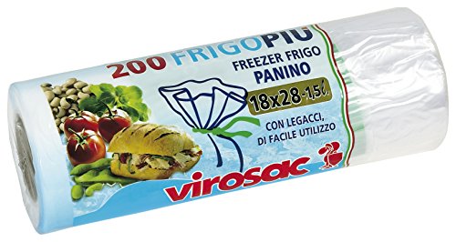 Virosac Sacchetti per Frigo e Freezer, Nylon, 18x28-1,5L, 200 unità