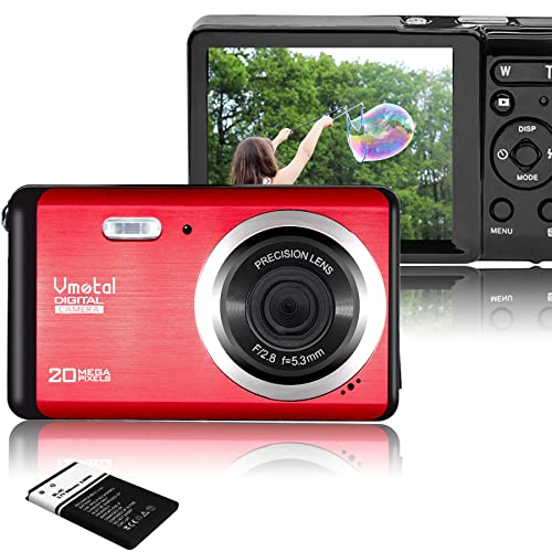 Vmotal GDC80X2 Mini Fotocamera digitale compatta 20 MP HD 2,8  TFT LCD Fotocamera per bambini principianti anziani Regalo (Rosso & Nero)