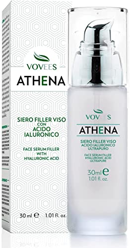 VOVEES Athena - Siero Viso Antirughe - Acido Ialuronico Bio Puro - Immediato - Made in Italy, 30Ml