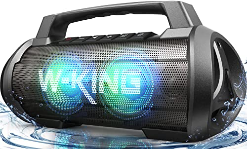 W-KING Cassa Bluetooth, 70W Cassa Bluetooth Potente con LED, Bassi Profondi e Audio Stereo, 42H di Riproduzione  IPX6 Impermeabile Power Bank, Altoparlante Bluetooth con Porta per Microfono Micro SD