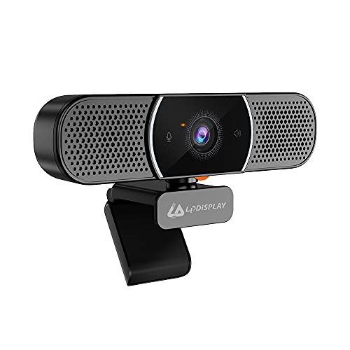 Webcam ，LPDISPLAY 3 in 1 Full HD 1080p, telecamera per videoconferenza all-in-one con microfono omnidirezionale a riduzione del rumore, altoparlanti HIFI, copertura della privacy, per PC e laptop