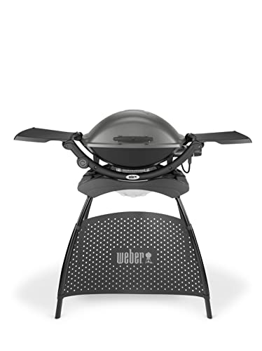 Weber Q2400 Barbecue Elettrico, 55 x 39 cm, con supporto, Dark Grey (55020053)