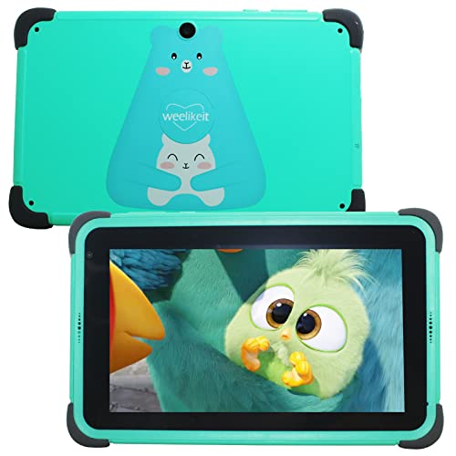 weelikeit Tablet per bambini, Android 11 Tablet per bambini da 8 pollici con AX WiFi6,2+32GB di memoria, controllo genitori, app per bambini installata, 4500 mAh, Bluetooth, Google Play(verde)