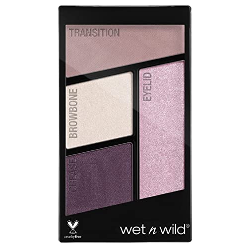 Wet n Wild - Color Icon Eyeshadow Quads - Palette Ombretti Piccola Makeup, con Mix di Finish Shimmer e Matte - Tenuta Estrema, Facile da Sfumare - Vegan - Petalette