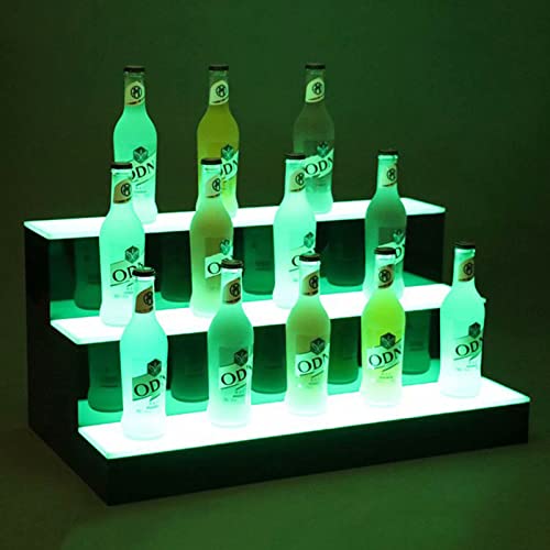 WGYCXJL Portabottiglie a LED in Acrilico Espositore Luminoso a gradini Home Bar Espositore per Bottiglie di liquori per Birra Scaffale per Bottiglie Illuminato Commerciale con Telecomando