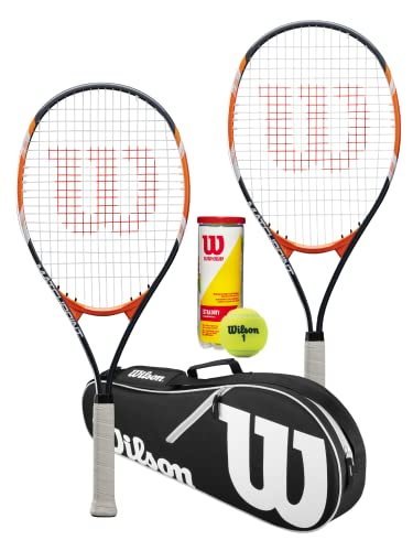 Wilson Fusion XL Twin Set di racchette da tennis con borsa per racc...