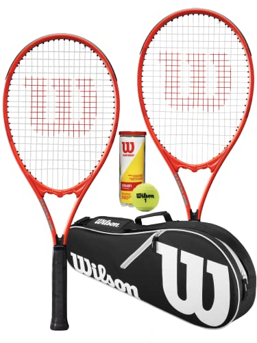 Wilson Pro Staff Excel (GX) - Racchetta da tennis Twin Set + Wilson Advantage nero e 3 palline da tennis Penn