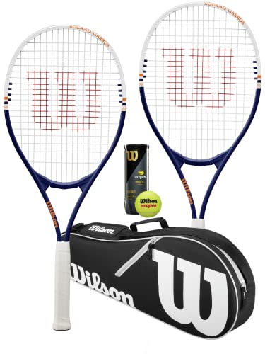 Wilson Roland Garros Elite Racchetta da Tennis Twin Set & Wilson Advantage Black Bag & 3 Premium Tennis Palline