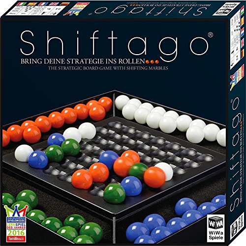 WiWa Spiele 790023 - SHIFTAGO - Metti in moto la tua strategia... (gioco giochi da tavolo gioco di strategia con 88 biglie di vetro (Ø 22 mm) di alta qualità per 2-4 giocatori)