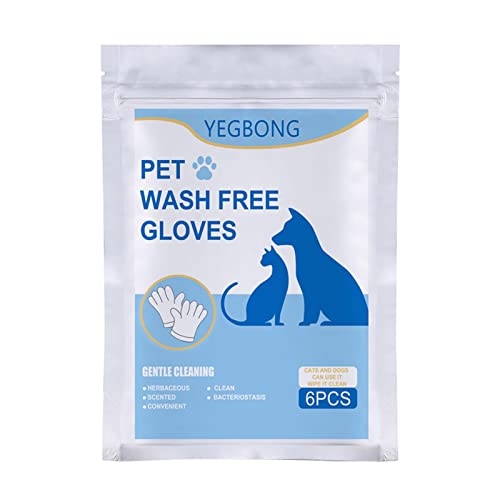 WOTEG Pet No Washing Guanti usa e getta per animali domestici, gatti, cani, accessori da bagno