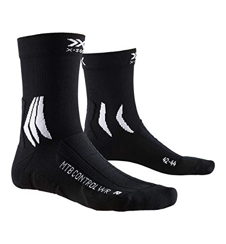 X-Socks Mountain Bike Control Water Repellent Socks, Unisex – Adulto, Opal Black Arctic White, 42-44